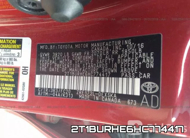 2T1BURHE6HC774417 фото 10