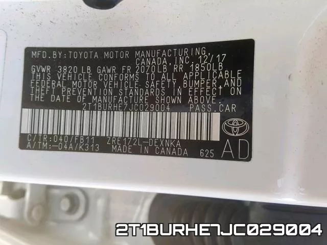 2T1BURHE7JC029004 фото 2
