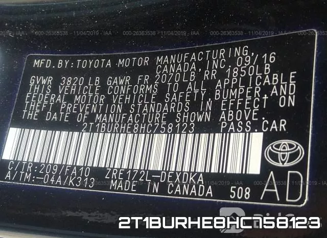 2T1BURHE8HC758123 фото 10