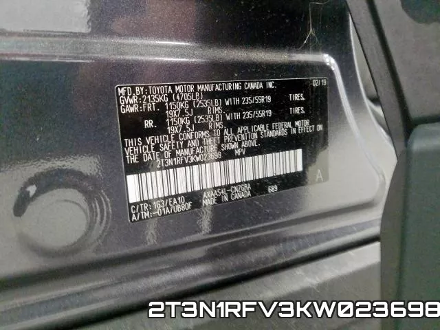 2T3N1RFV3KW023698 фото 2