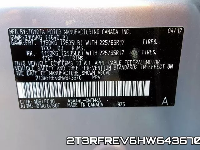 2T3RFREV6HW643670 фото 2