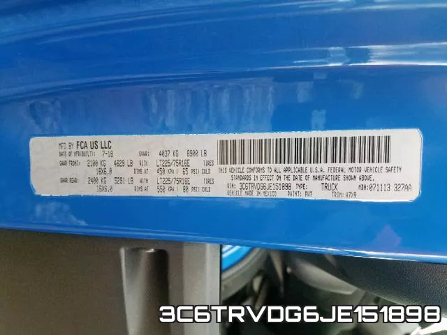 3C6TRVDG6JE151898 фото 2