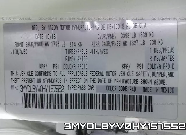 3MYDLBYV0HY157552 фото 10