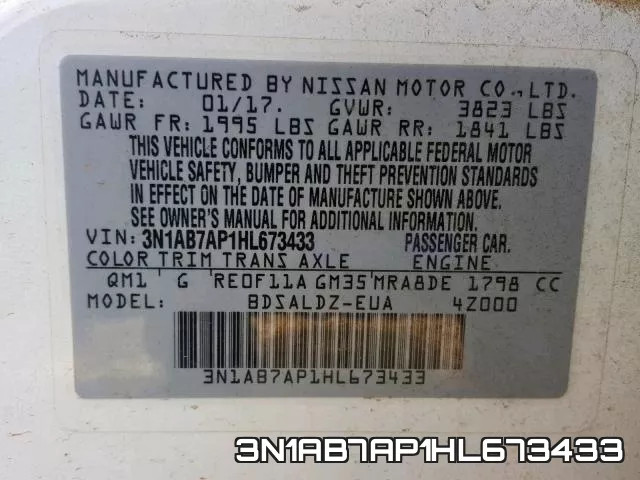 3N1AB7AP1HL673433 фото 2