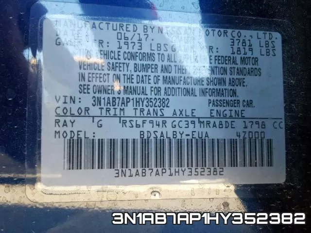 3N1AB7AP1HY352382 фото 2