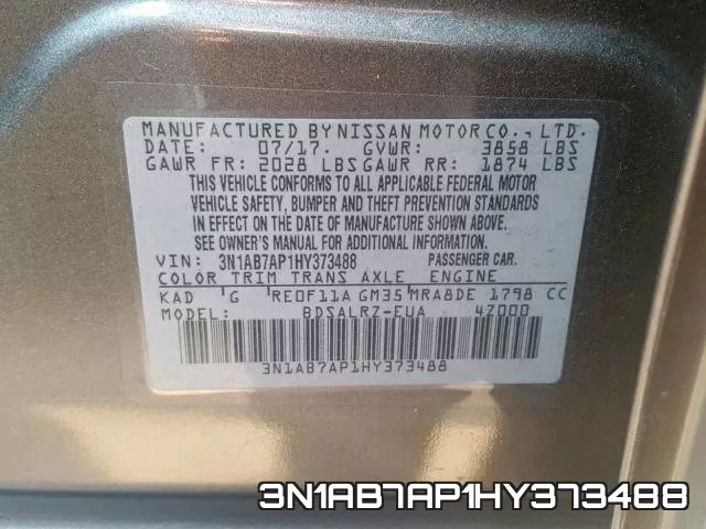 3N1AB7AP1HY373488 фото 2