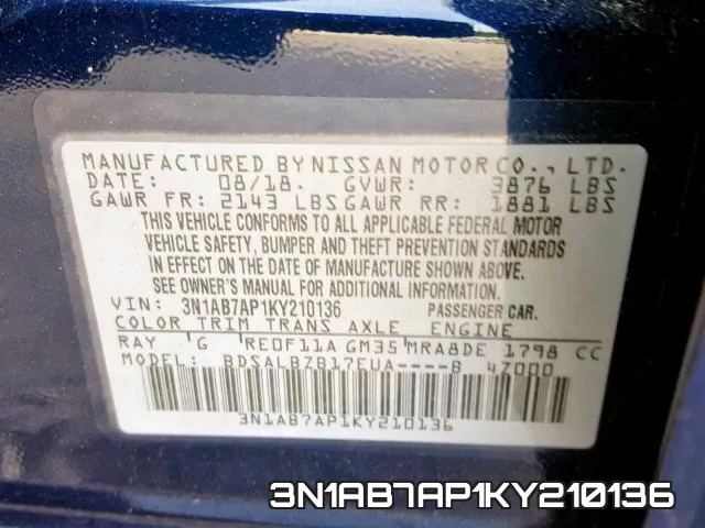 3N1AB7AP1KY210136 фото 2