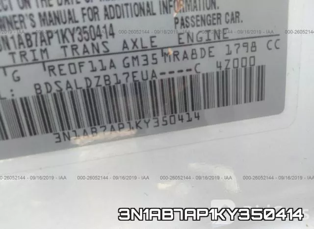 3N1AB7AP1KY350414 фото 10