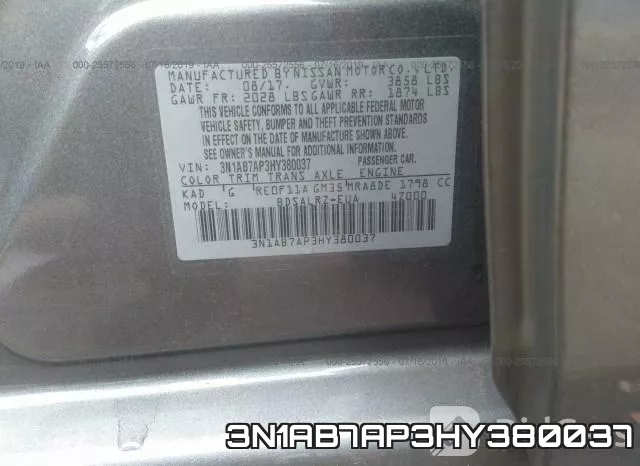 3N1AB7AP3HY380037 фото 10
