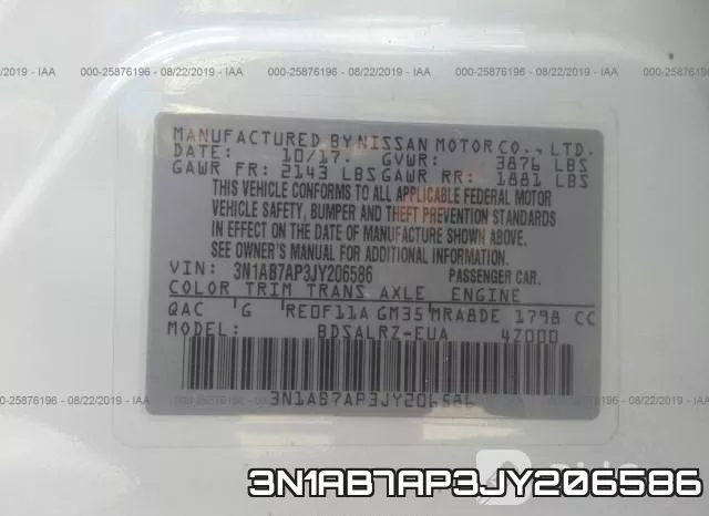 3N1AB7AP3JY206586 фото 10