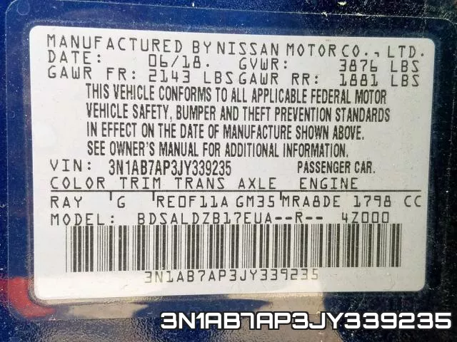 3N1AB7AP3JY339235 фото 2