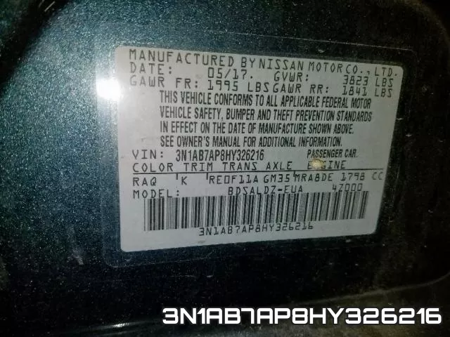 3N1AB7AP8HY326216 фото 2