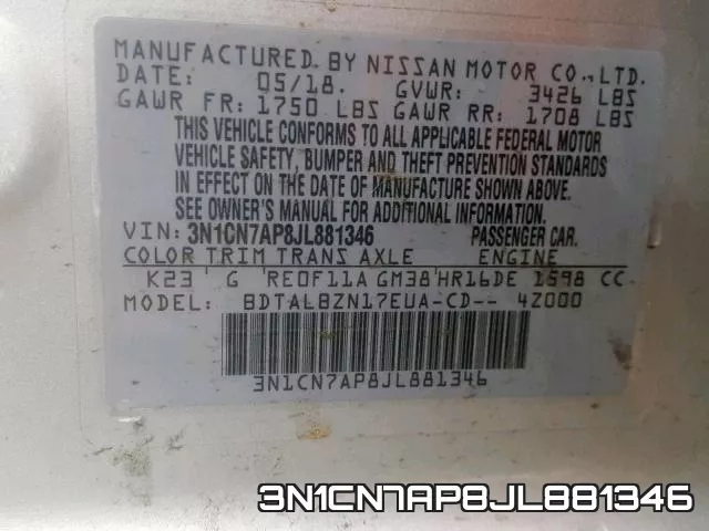 3N1CN7AP8JL881346 фото 2