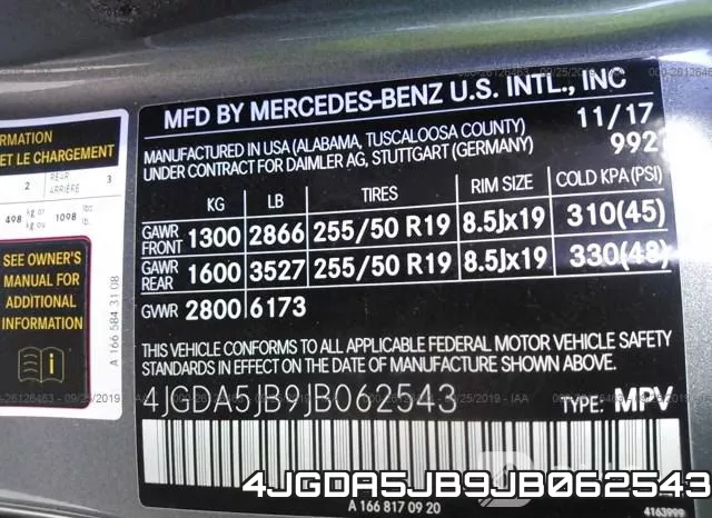 4JGDA5JB9JB062543 фото 10