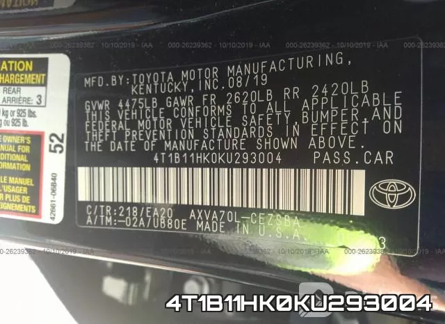 4T1B11HK0KU293004 фото 10