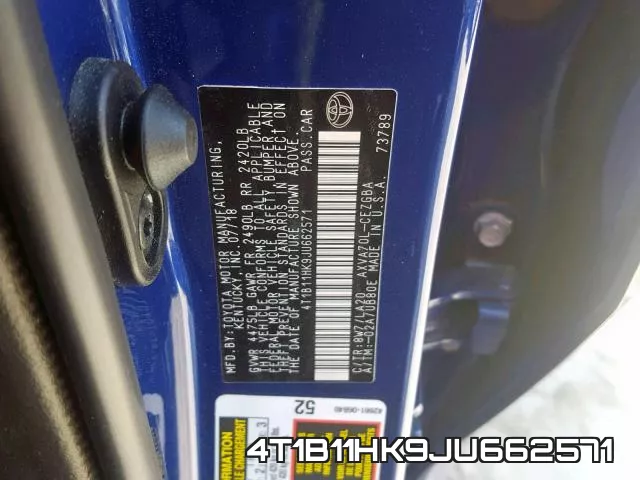 4T1B11HK9JU662571 фото 2