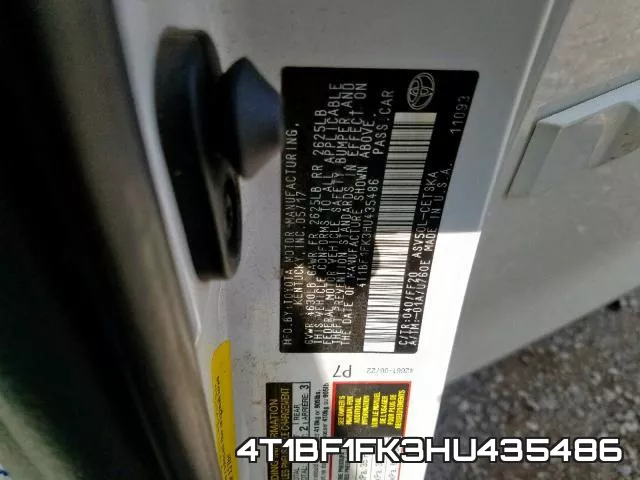 4T1BF1FK3HU435486 фото 2