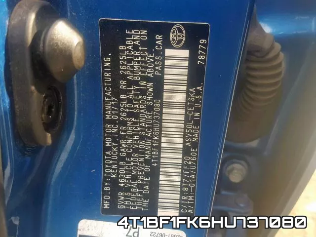4T1BF1FK6HU737080 фото 2