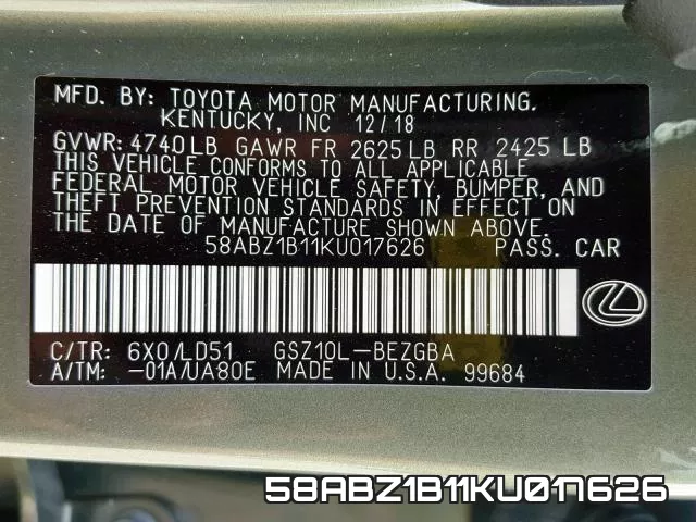 58ABZ1B11KU017626 фото 2