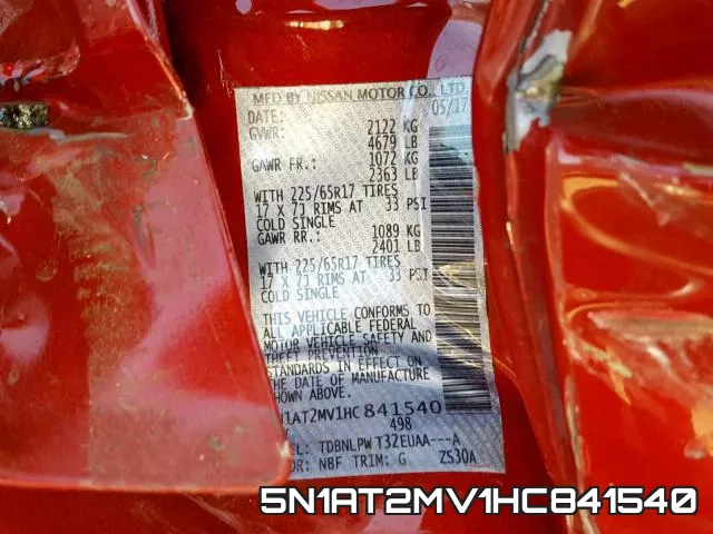 5N1AT2MV1HC841540 фото 2
