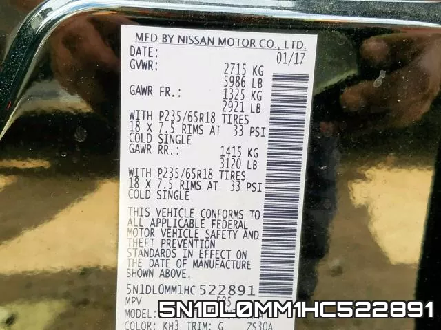 5N1DL0MM1HC522891 фото 2