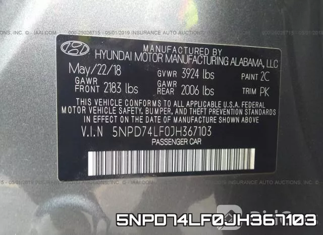 5NPD74LF0JH367103 фото 10