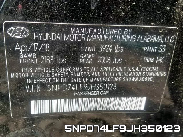 5NPD74LF9JH350123 фото 2