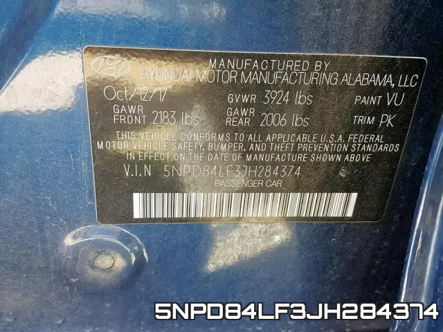 5NPD84LF3JH284374 фото 2