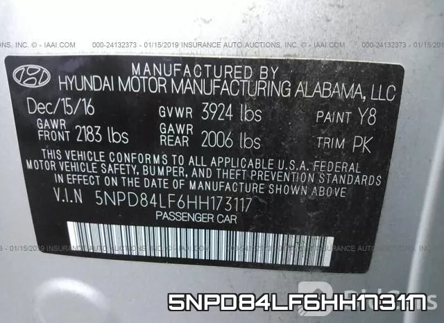 5NPD84LF6HH173117 фото 10