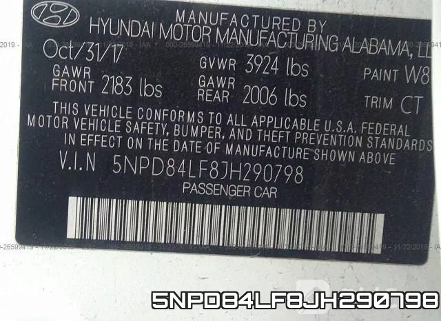 5NPD84LF8JH290798 фото 10