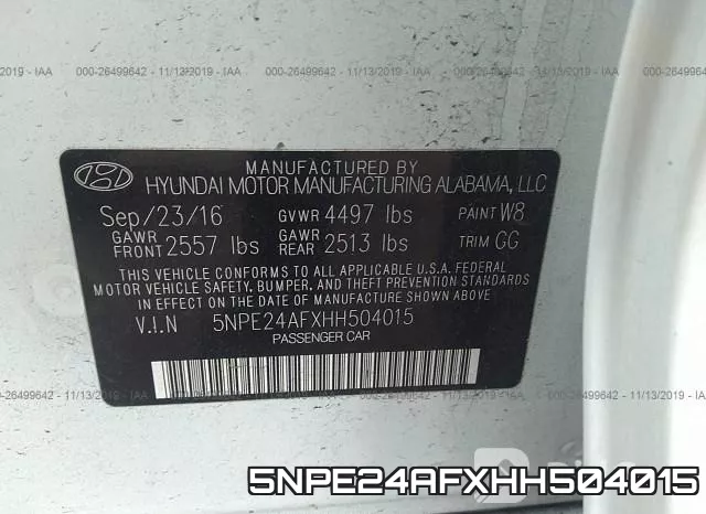 5NPE24AFXHH504015 фото 10