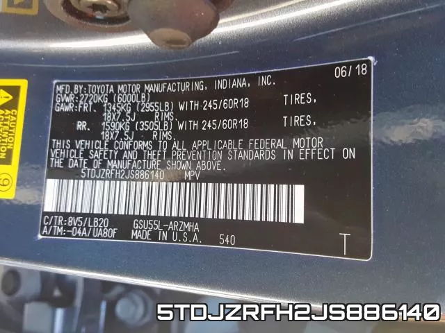 5TDJZRFH2JS886140 фото 2