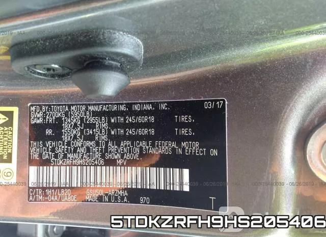 5TDKZRFH9HS205406 фото 10