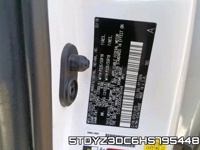 5TDYZ3DC6HS795448 фото 2