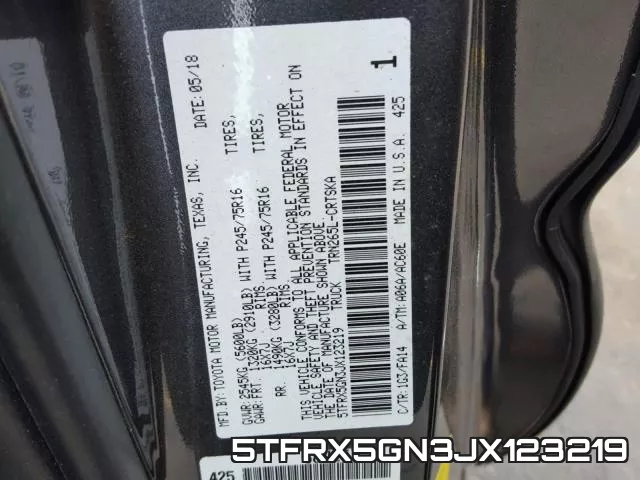 5TFRX5GN3JX123219 фото 2