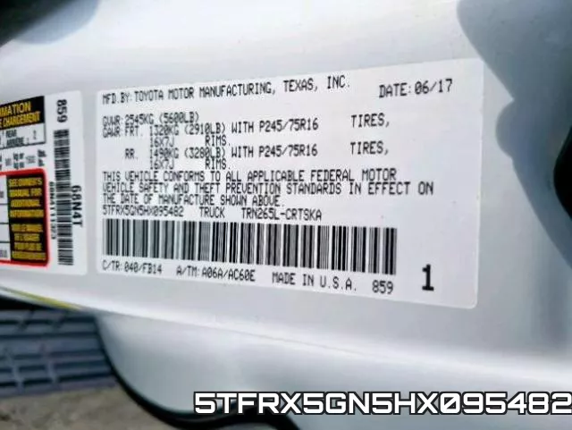5TFRX5GN5HX095482 фото 2