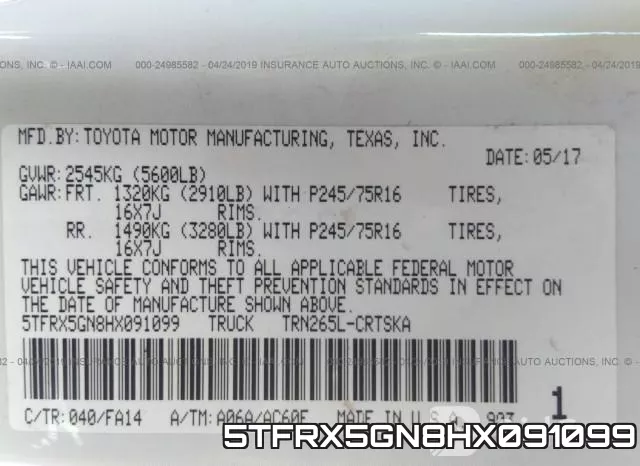 5TFRX5GN8HX091099 фото 10