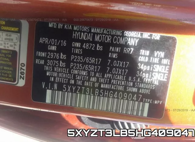 5XYZT3LB5HG409047 фото 10