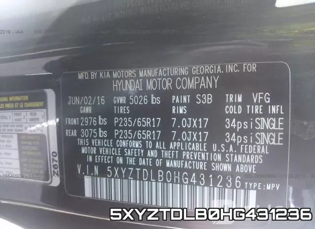 5XYZTDLB0HG431236 фото 10