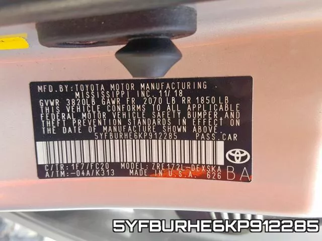 5YFBURHE6KP912285 фото 2