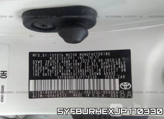 5YFBURHEXJP770330 фото 9