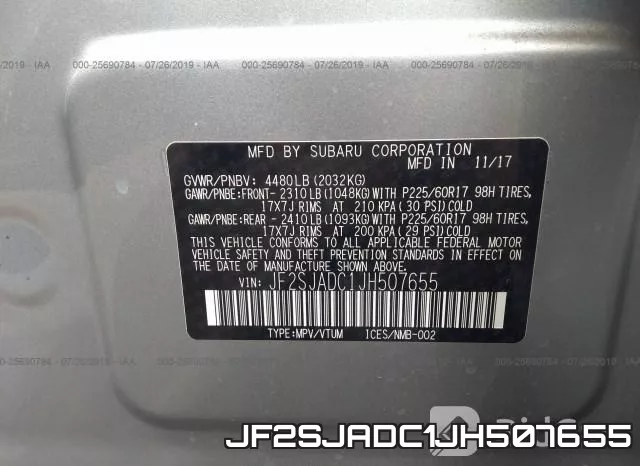 JF2SJADC1JH507655 фото 10