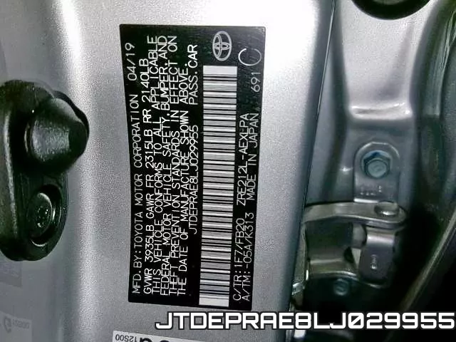 JTDEPRAE8LJ029955 фото 2