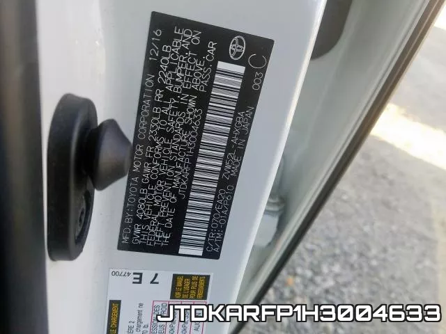 JTDKARFP1H3004633 фото 2