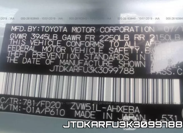 JTDKARFU3K3099788 фото 10