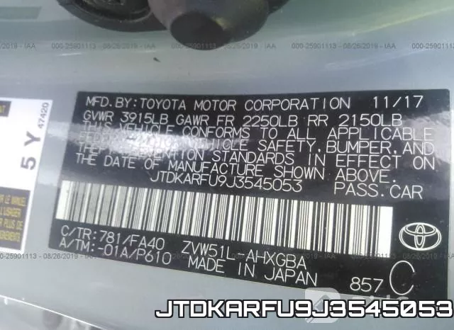 JTDKARFU9J3545053 фото 10