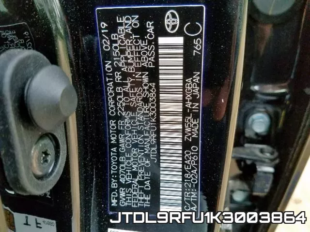 JTDL9RFU1K3003864 фото 2