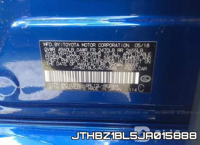 JTHBZ1BL5JA015888 фото 10