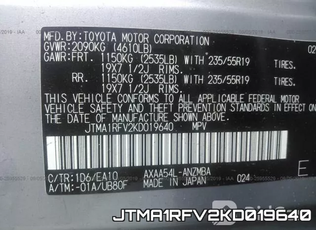 JTMA1RFV2KD019640 фото 10