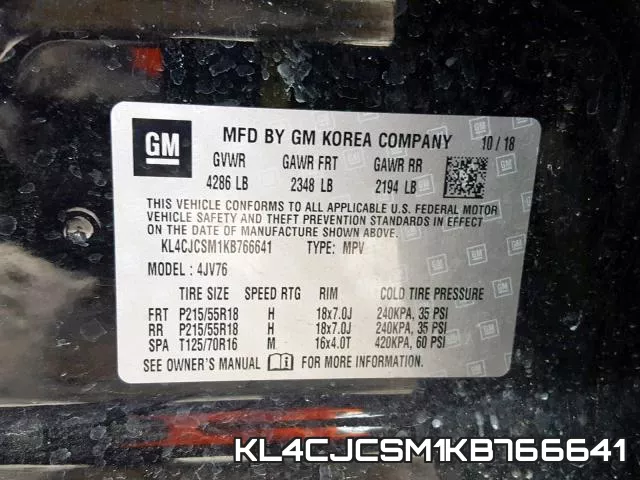 KL4CJCSM1KB766641 фото 2